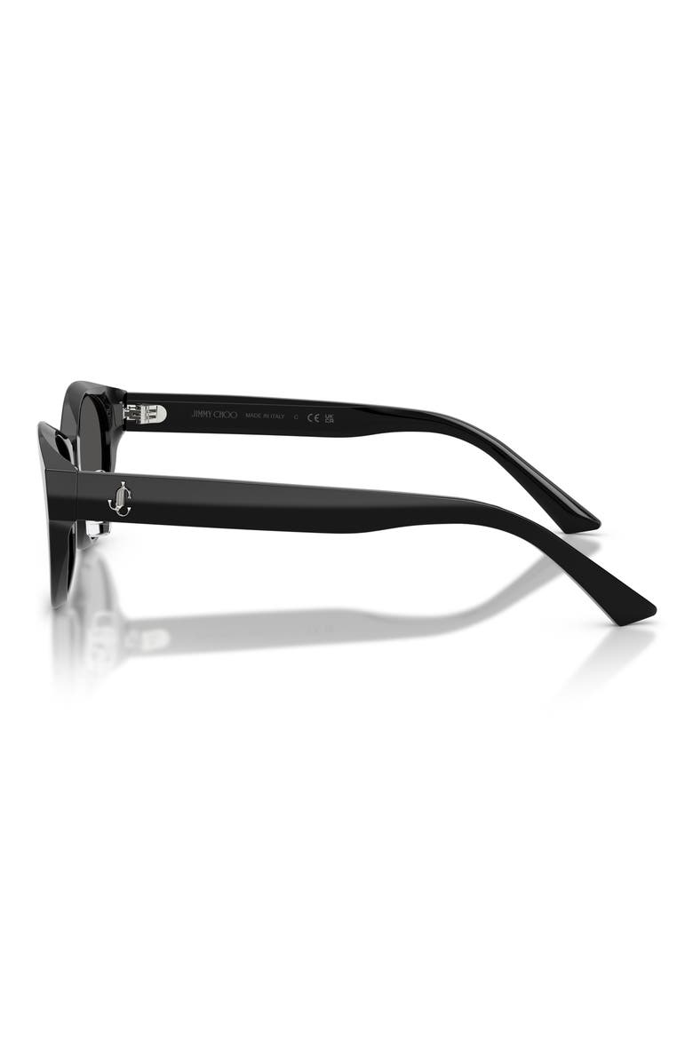 55mm Oval Sunglasses, Alternate, color, BLACK / DARK GREY
