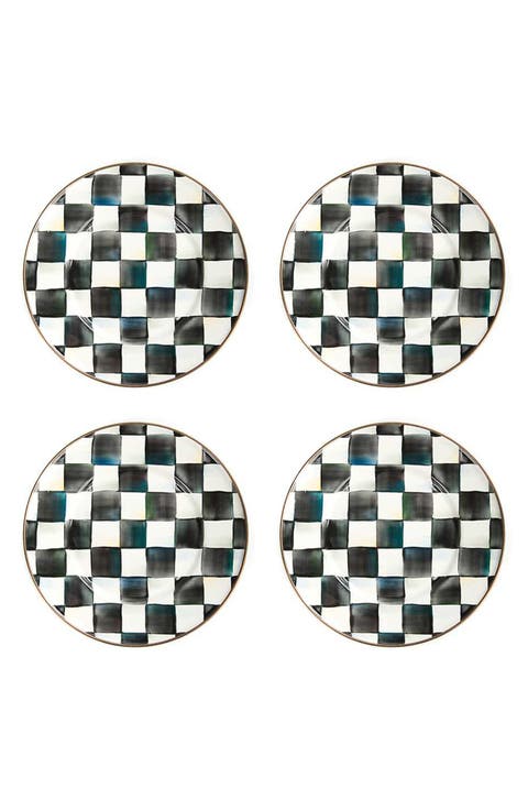 Courtly Check Set of 4 Enamel Salad Plates