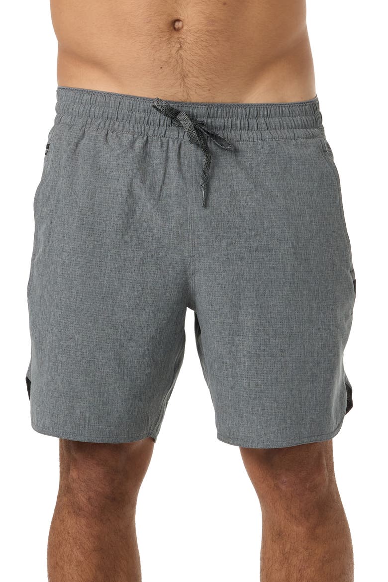 TRVLR Tech Lined Performance Hybrid Shorts, Main, color, HEATHER DARK SHADOW