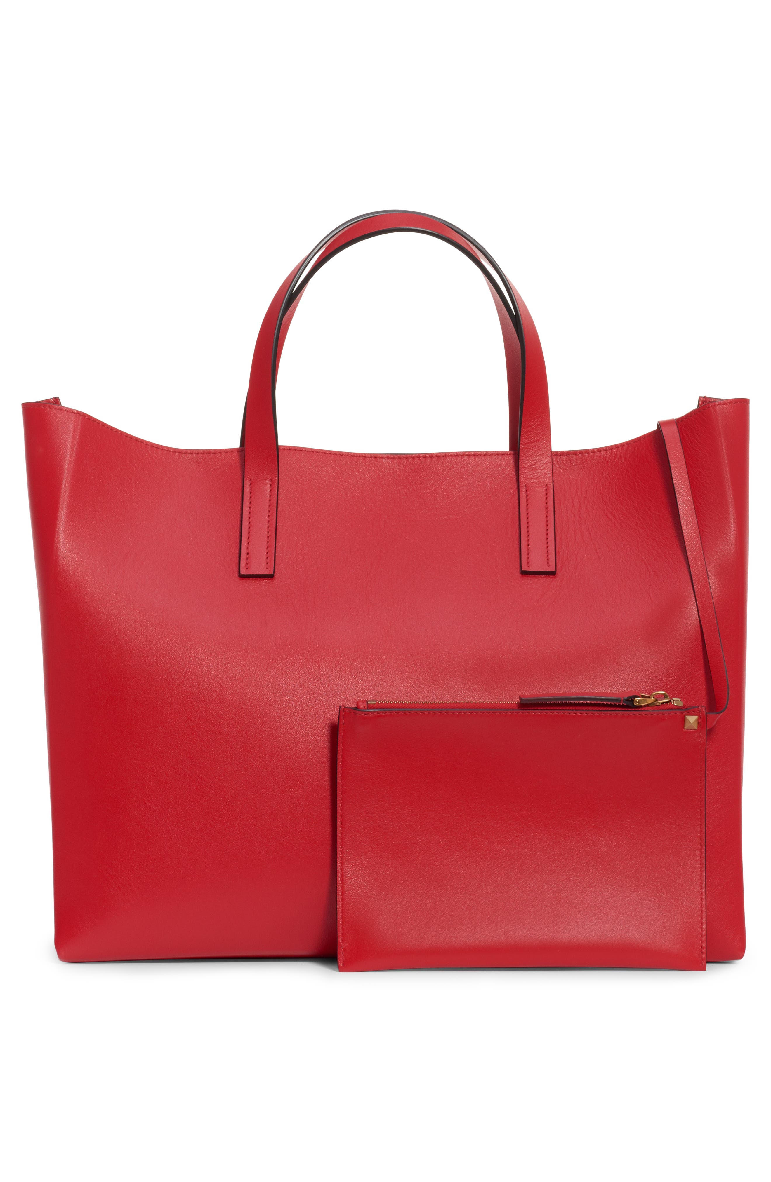 Valentino Garavani V-Ring Leather Tote, Alternate, color, 