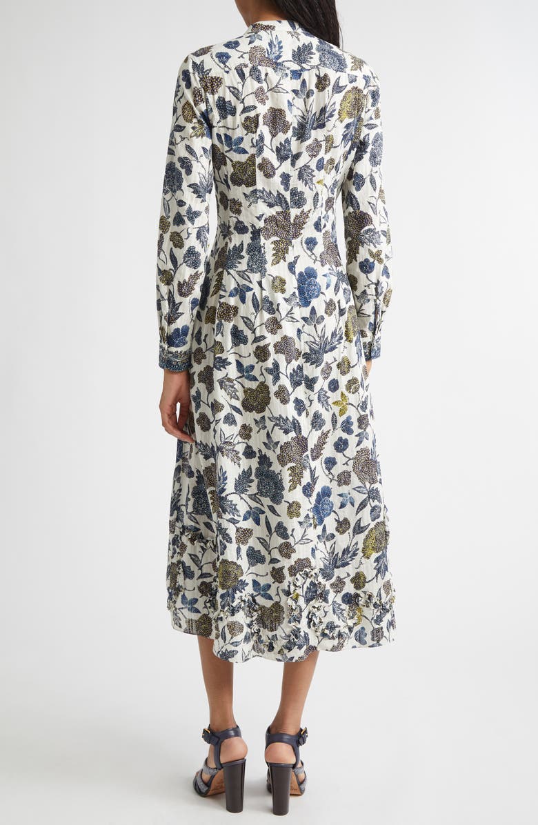 Ulla Johnson Laurentine Floral Print Long Sleeve Dress, Alternate, color, Porcelain