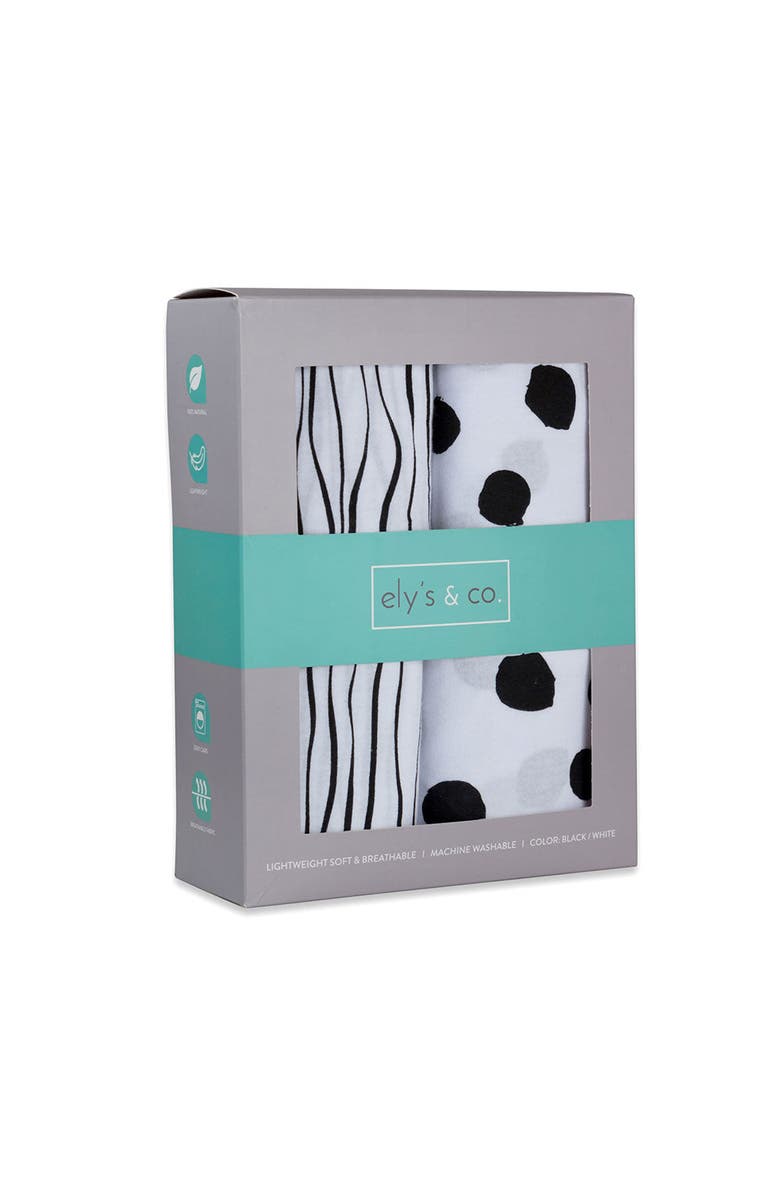 ZZDNU Crib Sheet Set Baby Fitted Crib Sheet Set 2 Pack, Alternate, color, Black & White Abstract