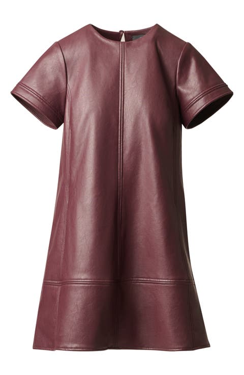Faux Leather Shift Dress