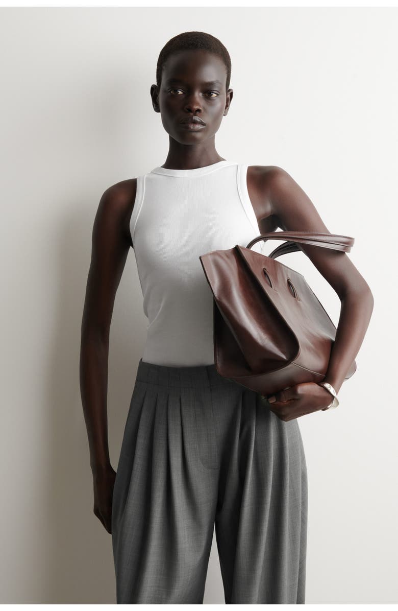 COS Ribbed Cotton Tank Top, Main, color, White