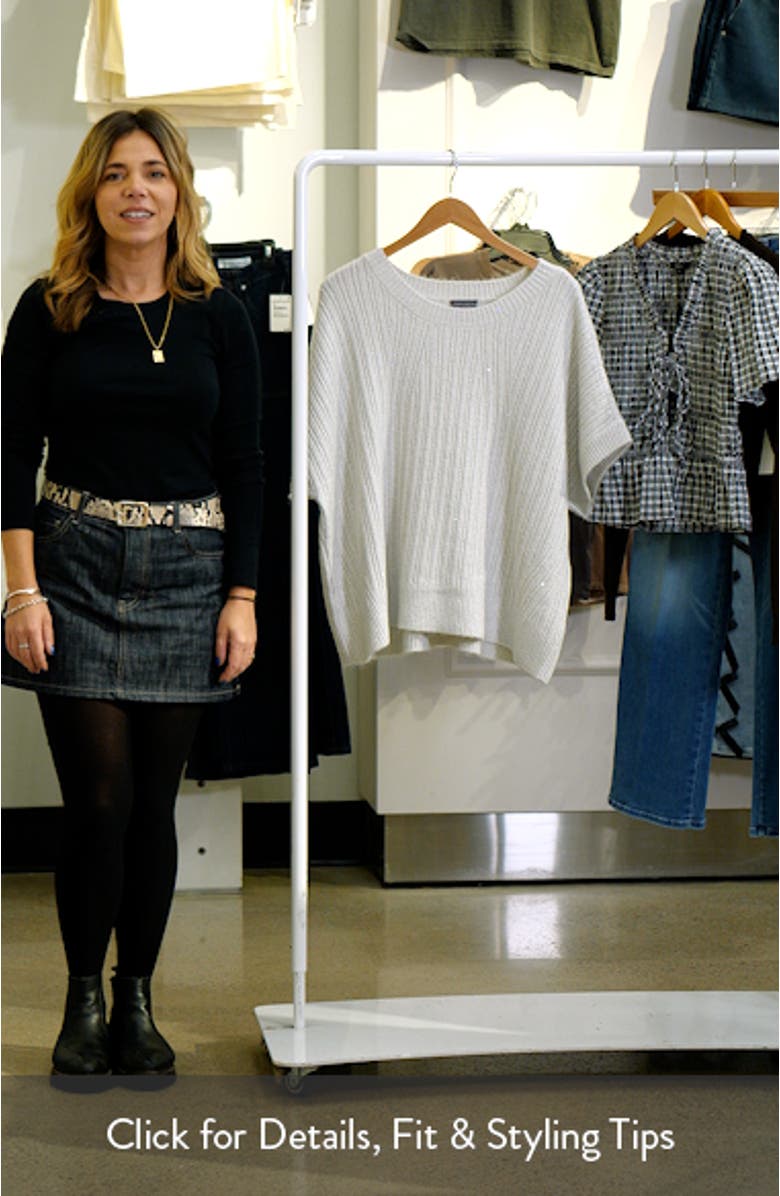 Metallic Short Sleeve Crewneck Sweater, sales video thumbnail