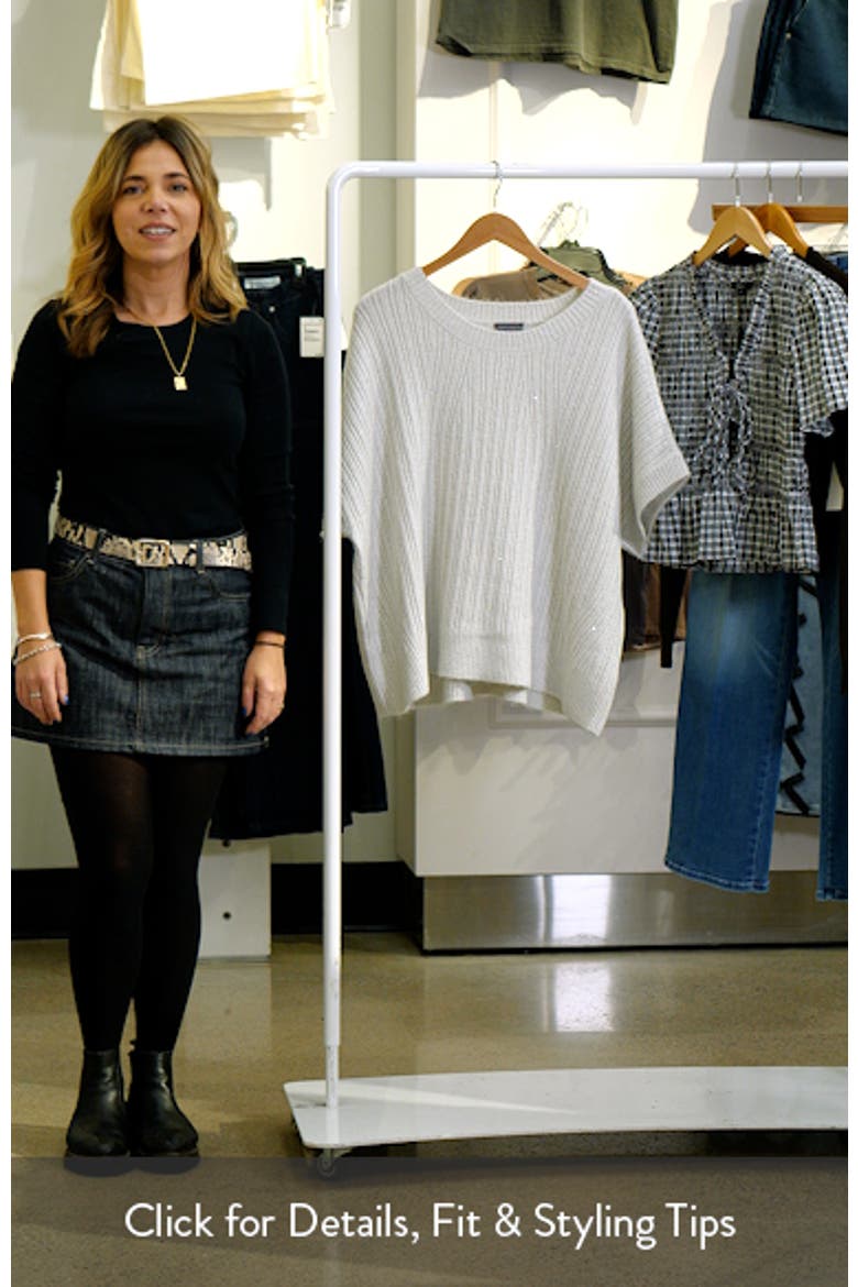 Metallic Short Sleeve Crewneck Sweater video