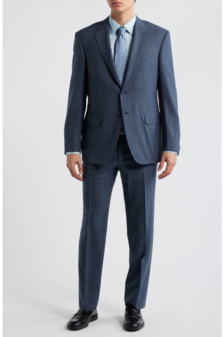 Siena Regular Fit Blue Mélange Wool Suit, Main, color, BLUE