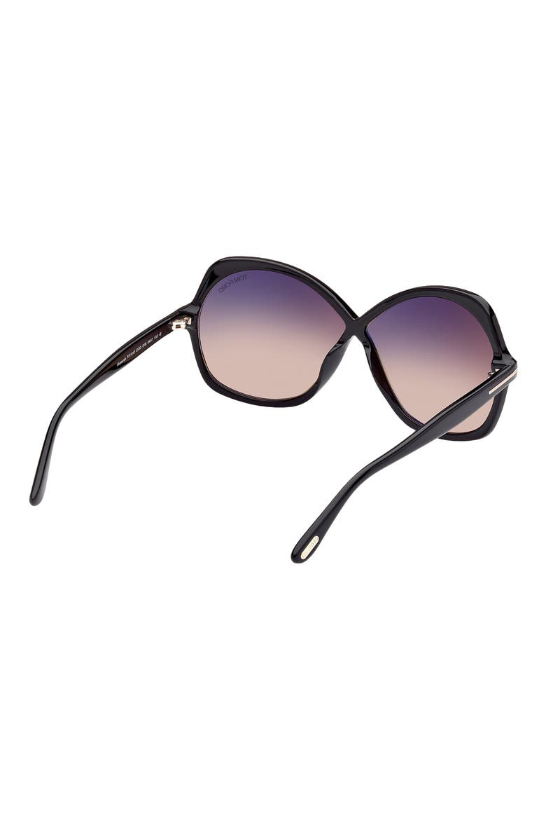Rosemin 64mm Gradient Oversize Butterfly Sunglasses, Alternate, color, SBLK/SMKG