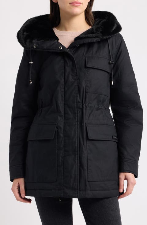 Faux Fur Lined Hood Cotton Anorak