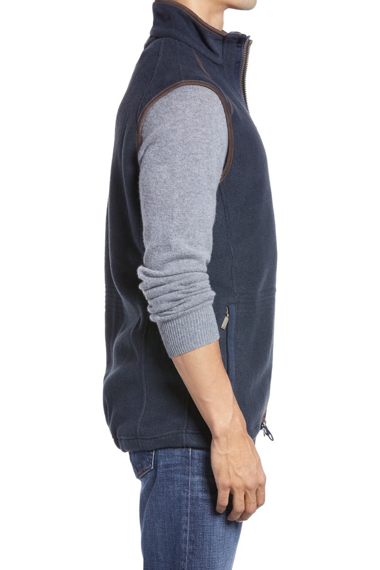 Langdale Regular Fit Fleece Gilet Vest, Alternate, color, NAVY