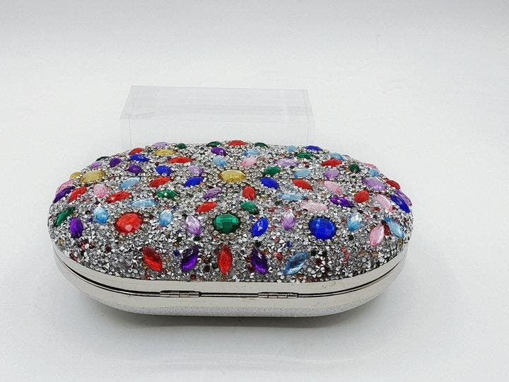 Lauren Lorraine Candice Clutch, Alternate, color, Silver Multi