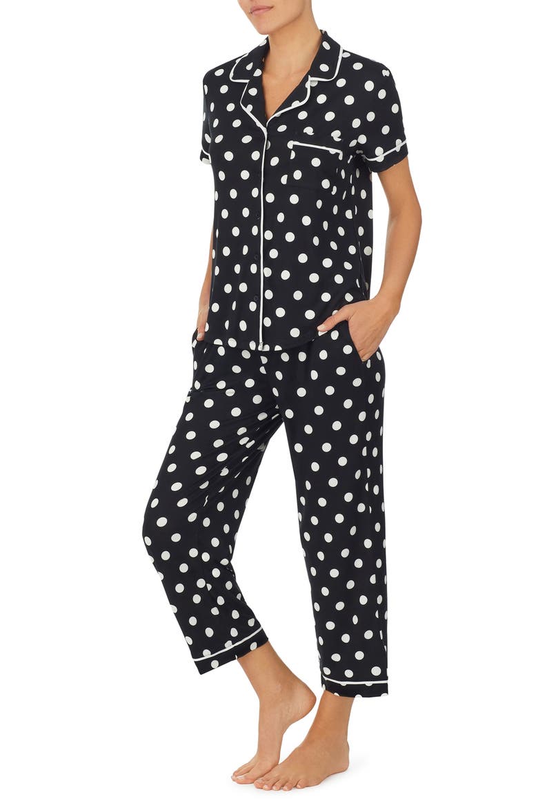 print short sleeve pajamas, Alternate, color, DOT