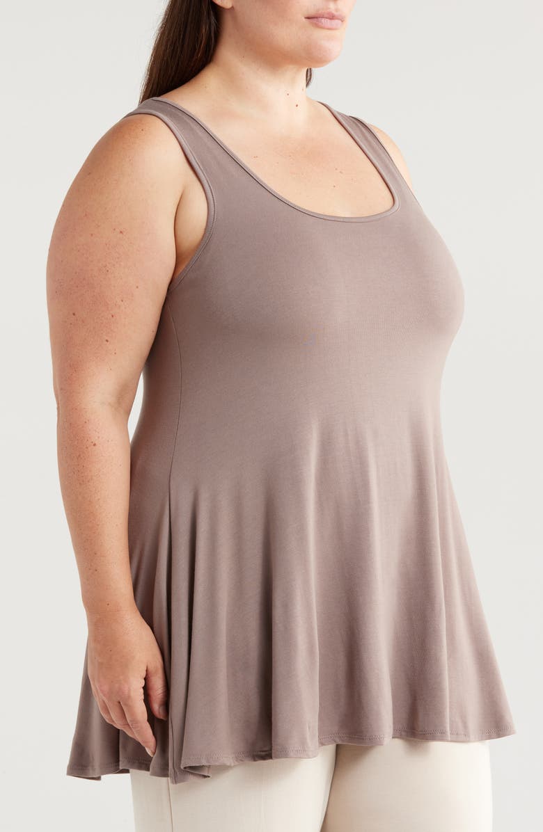 24seven Comfort Apparel Jersey Tunic Tank, Alternate, color, Taupe