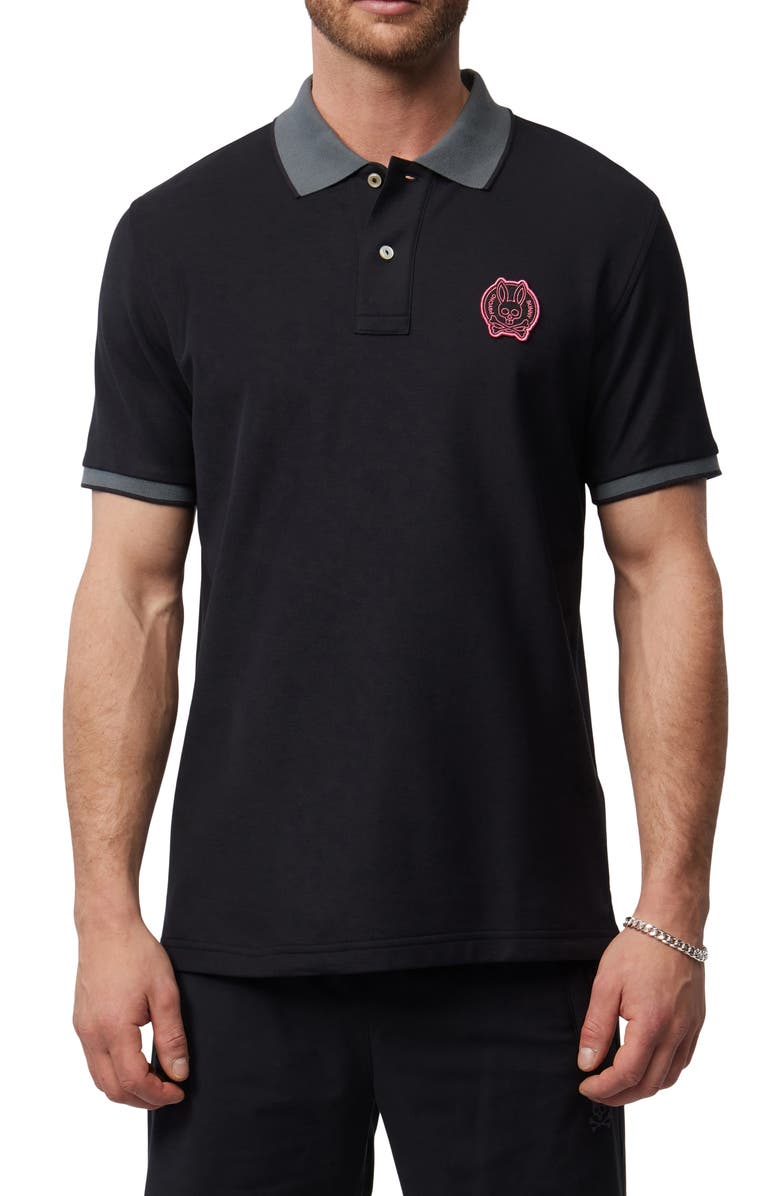 Psycho Bunny Switzer Tipped Pima Cotton Piqué Polo, Main, color, 