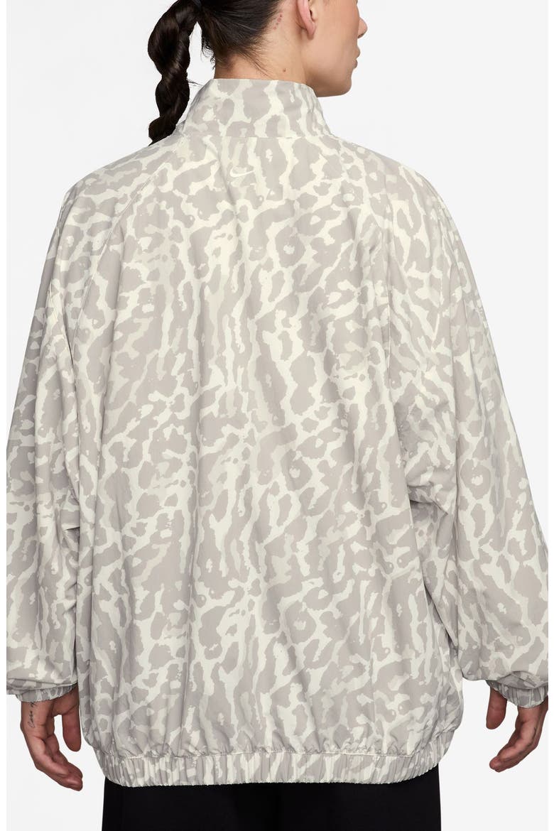 Leopard Print Swoosh Water Repellent Jacket, Alternate, color, 009 GREY/ SAIL