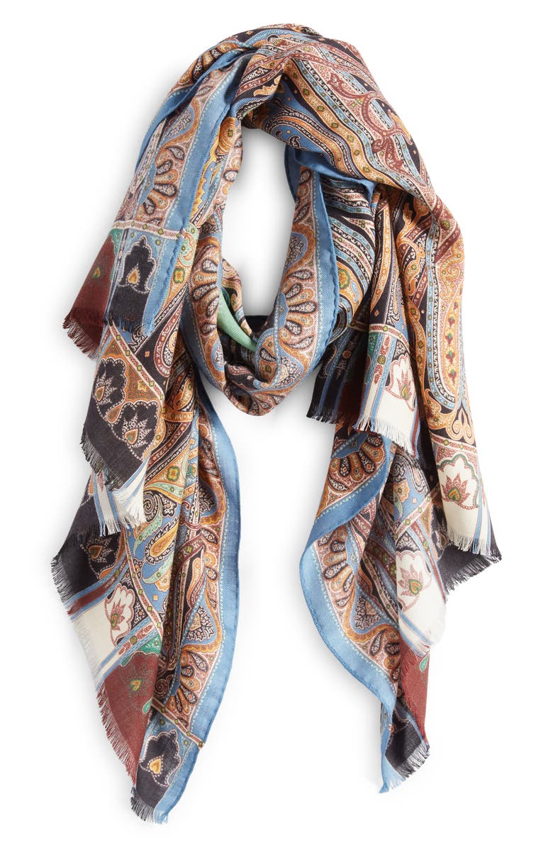 Etro Sciarpa Delhy Cashmere & Silk Scarf, Alternate, color,