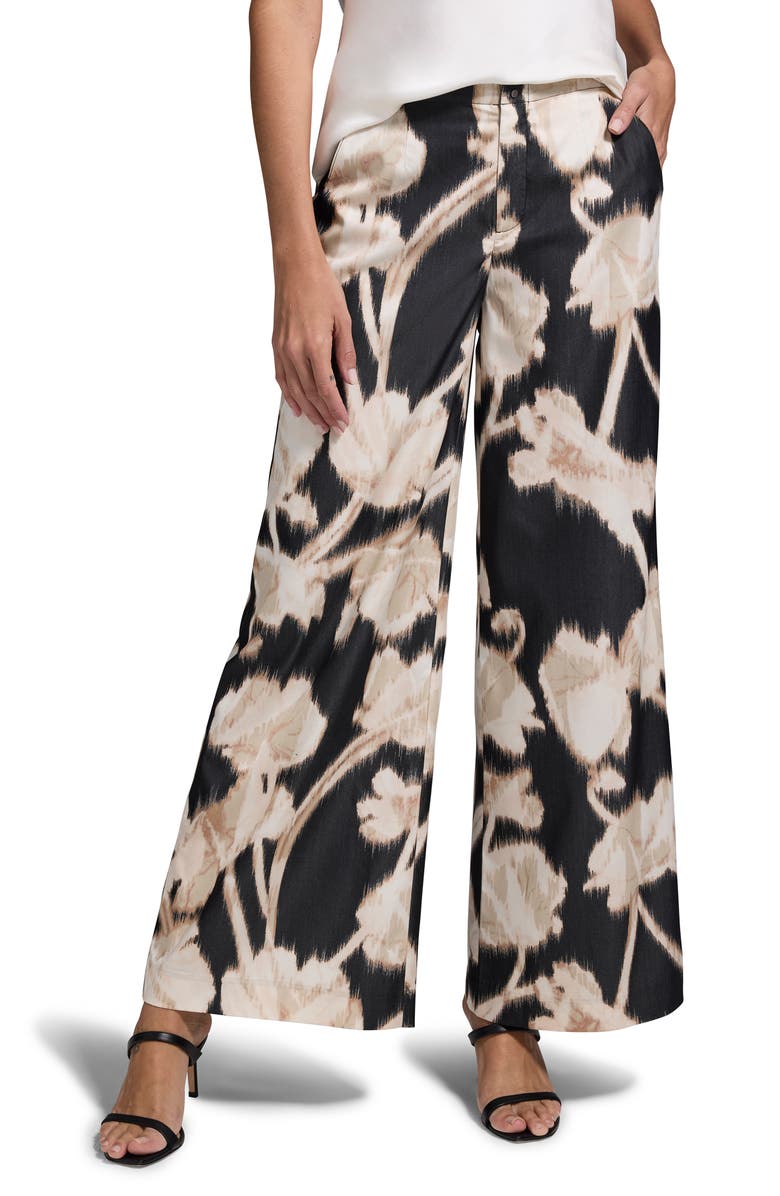 NIC+ZOE Midnight Florals Wide Leg Pants, Main, color, Black Multi