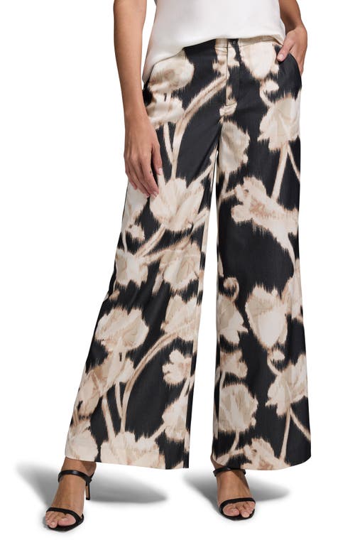 Nic + Zoe Nic+zoe Midnight Florals Wide Leg Pants In Black Multi