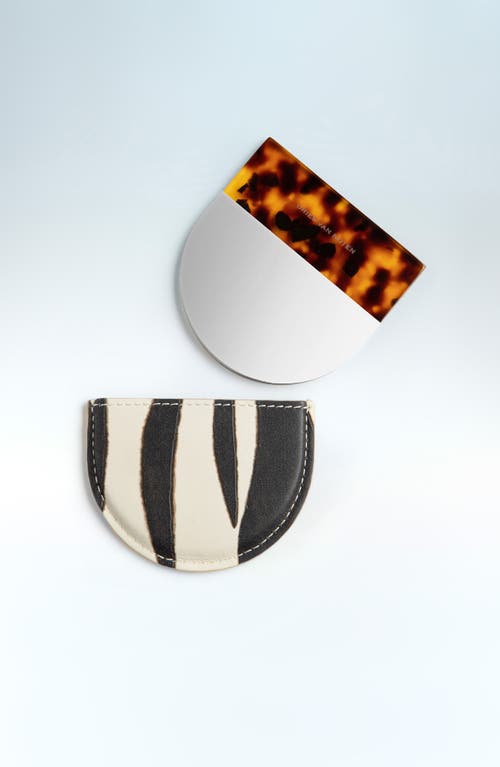 Dries Van Noten Resin Mirror & Zebra Print Leather Case