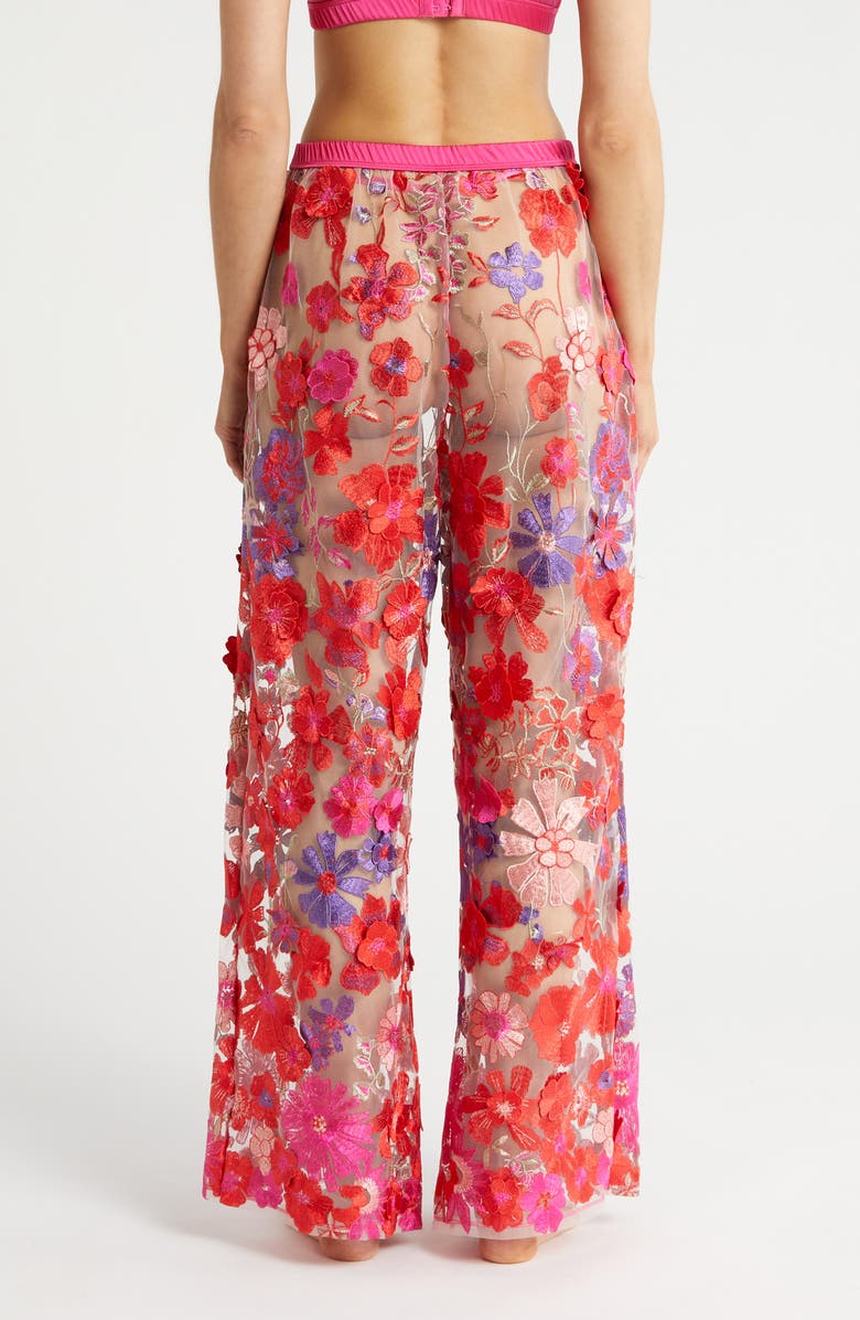 KILO BRAVA Embroidered Mesh Flare Pants, Alternate, color, 