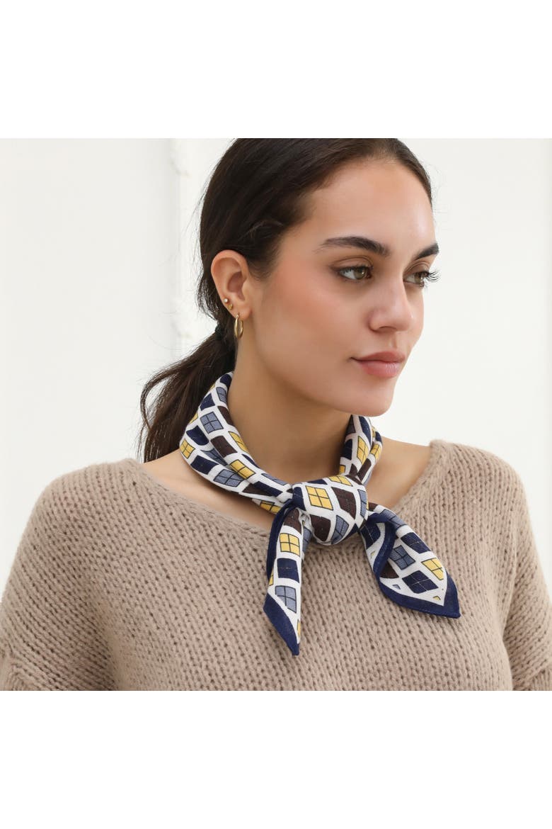The Zara Lightweight Neck Scarf, Alternate, color, Blue/Yellow
