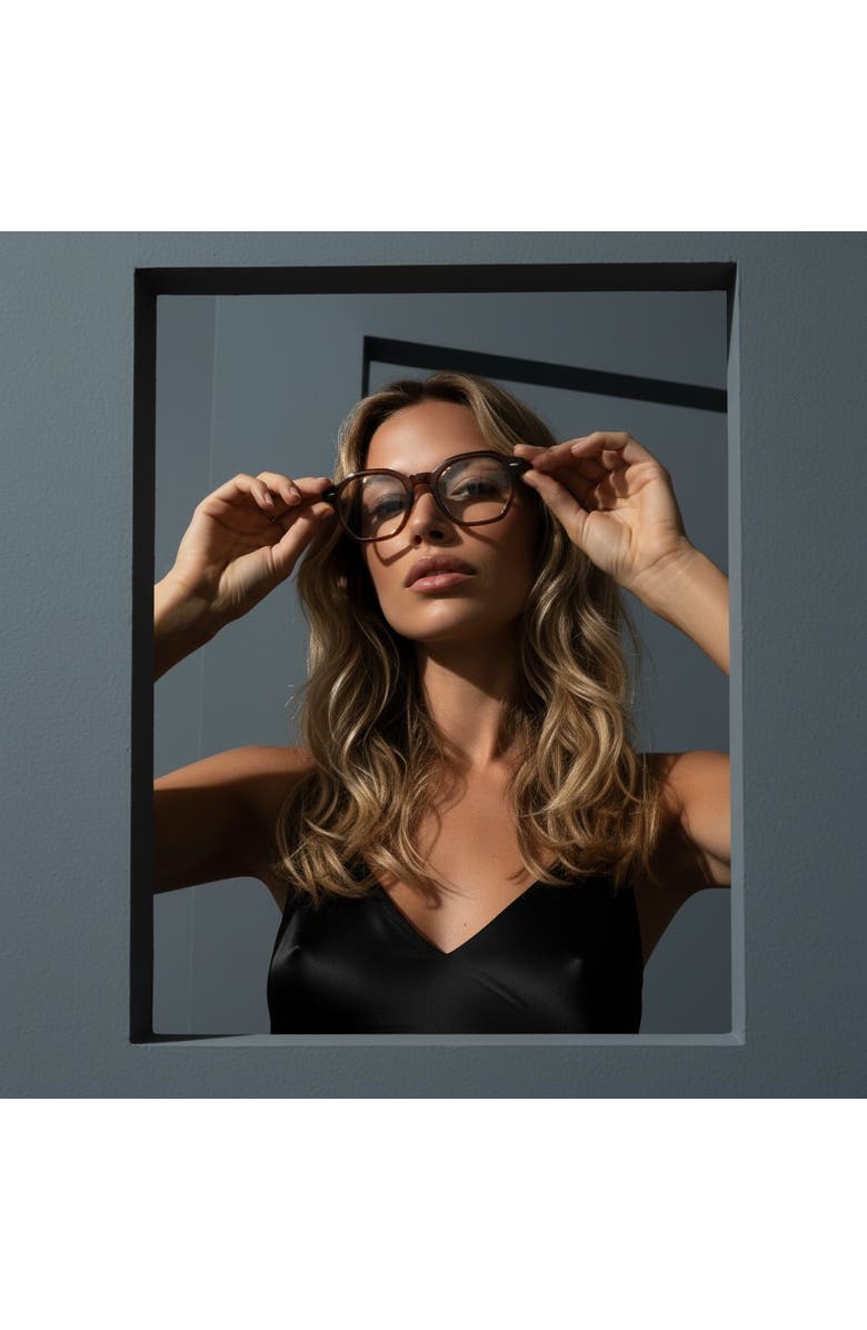 NCMPRBL Oakwood 46mm Geometric Eyeglasses, Alternate, color, Orange Sandalwood