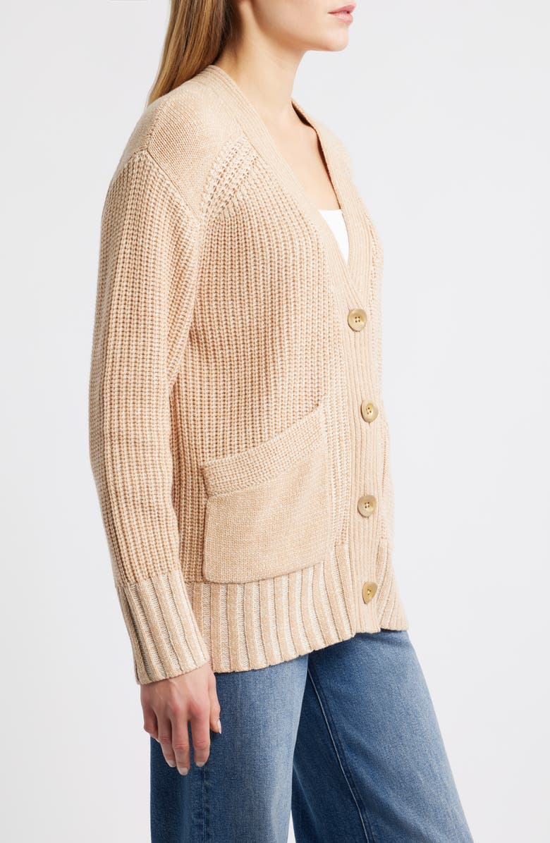 CITY BLUES Cotton Blend Cardigan, Alternate, color, Champagne