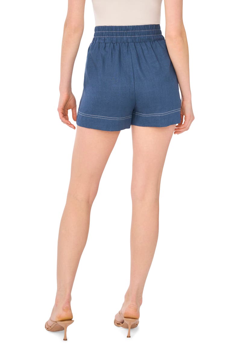 Contrast Stitch Pull-On Shorts, Alternate, color, DENIM HTHR