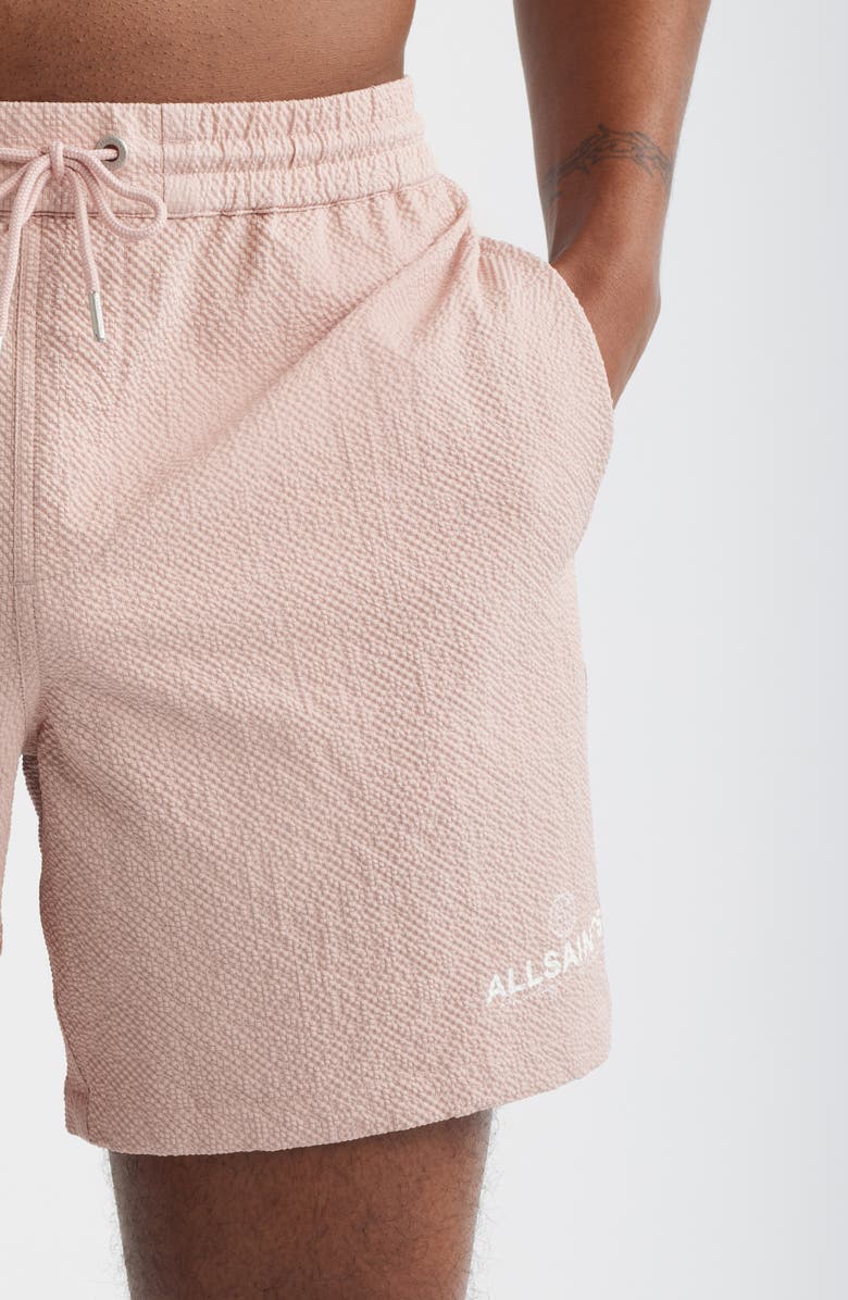 AllSaints Emblem Swim Trunks, Alternate, color, Sunbaked Pink