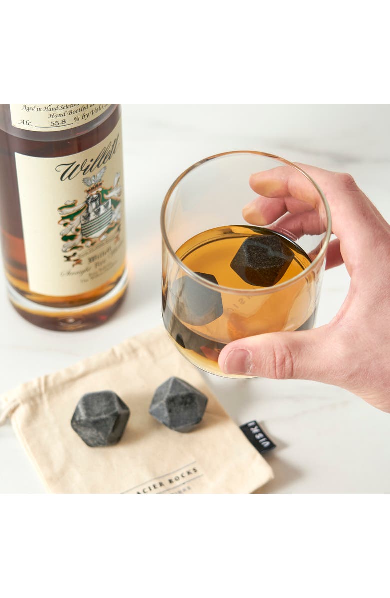 Viski Glacier Rocks Hexagonal Basalt Stones Set of 4, Alternate, color, Black