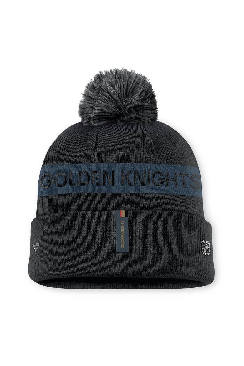 Women's Fanatics Black/ Vegas Golden Knights Authentic Pro Rink Cuffed Knit Hat with Pom, Alternate, color, Black