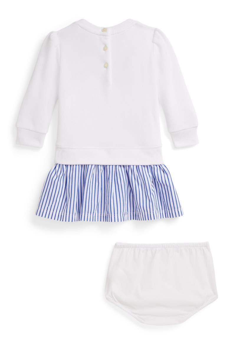 Kids' Magic Fleece Bear Logo Dress & Bloomers Set, Alternate, color, WHITE