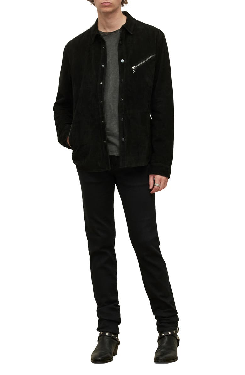 John Varvatos Suede Shirt Jacket, Alternate, color,