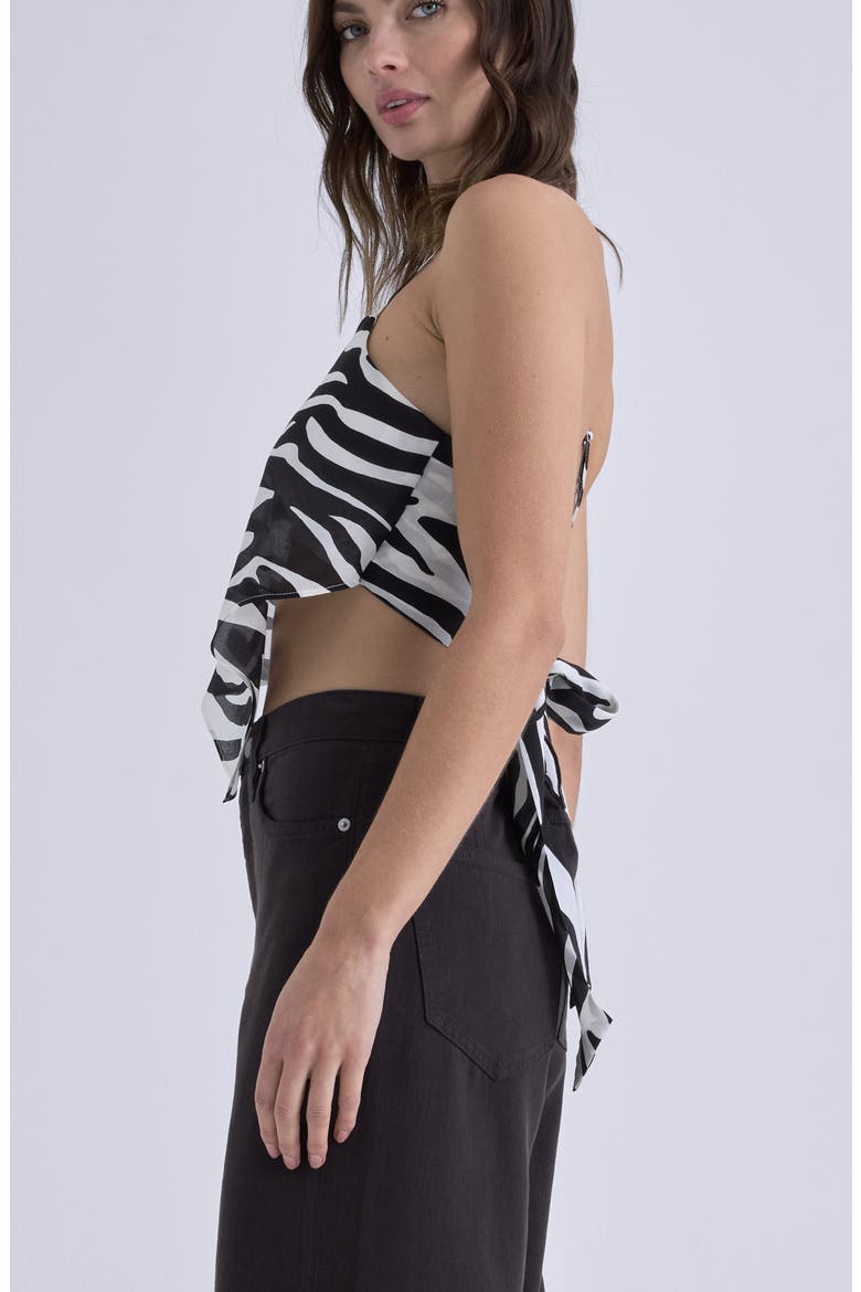 Sinclaire Stripe Halter Top, Alternate, color, ZEBRA
