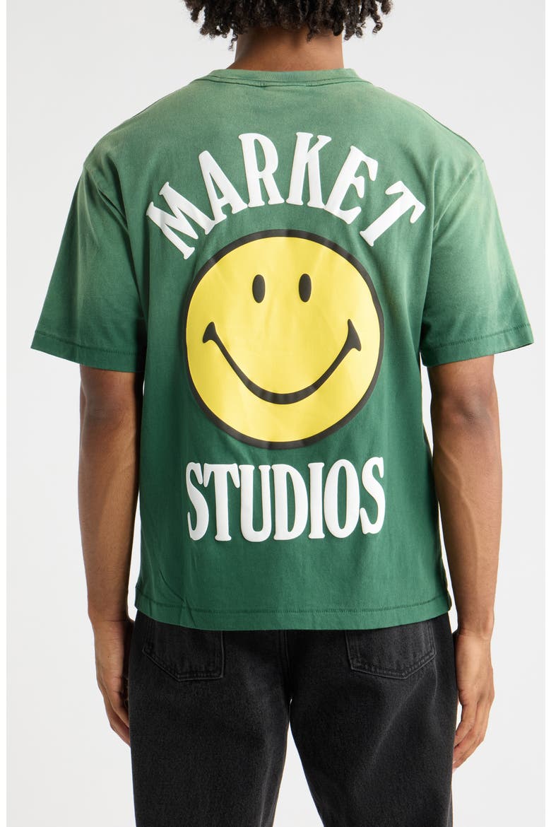 Smiley Lockup Graphic T-Shirt, Alternate, color, DARK GREEN