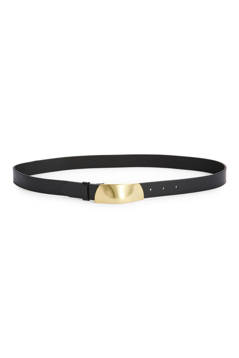 Organic Hardware Leather Belt, Main, color, TRUE BLACK