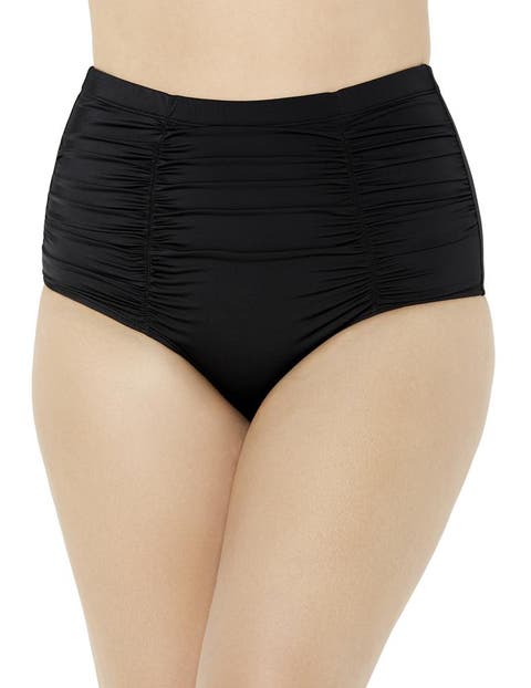 Shirred High Waist Swim Brief