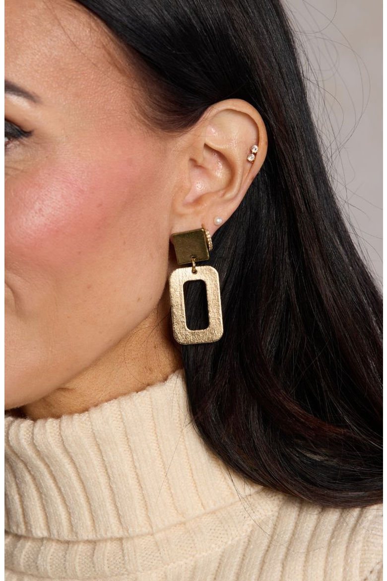 Logan Earrings, Alternate, color, Vintage Bronze