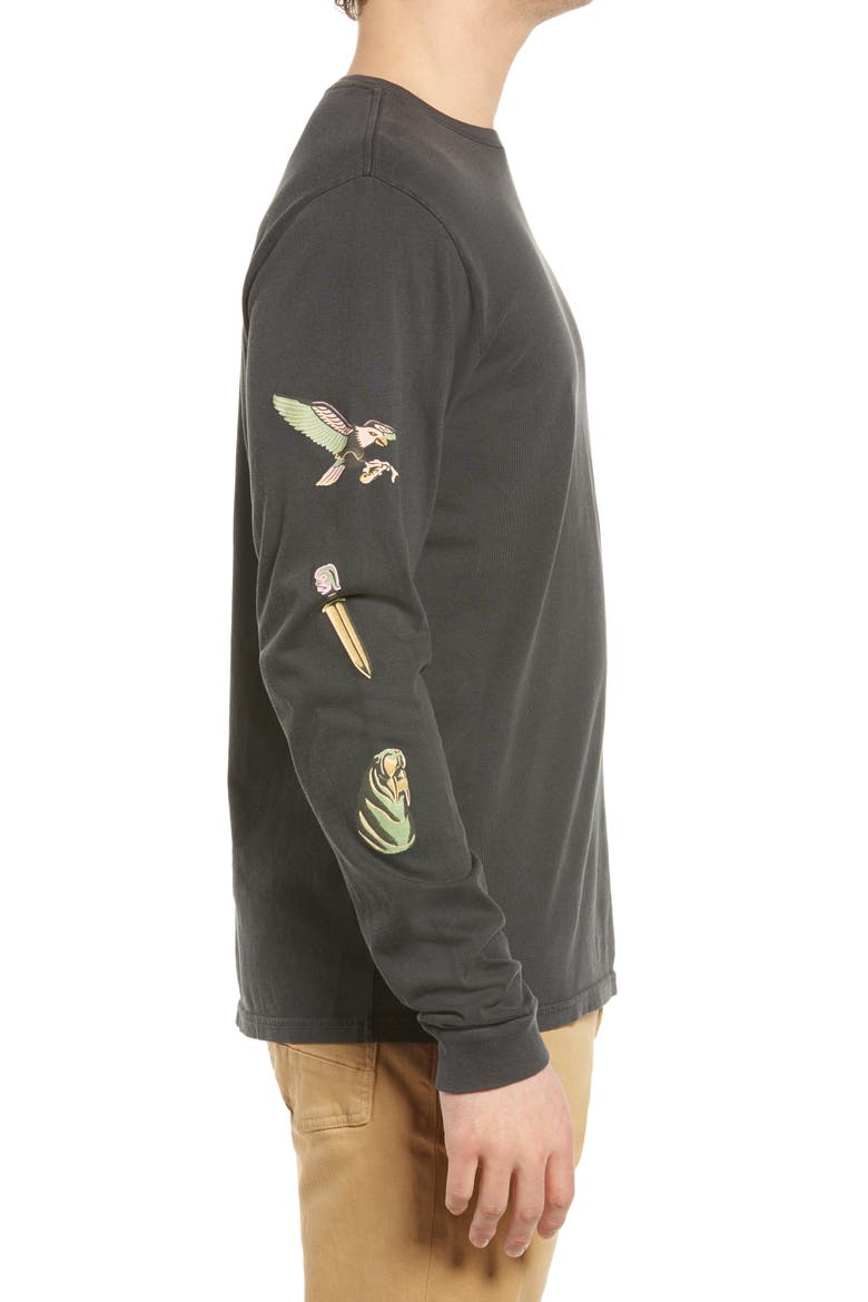 Men's Sailor's Journey Long Sleeve Graphic Tee, Alternate, color, BLACK