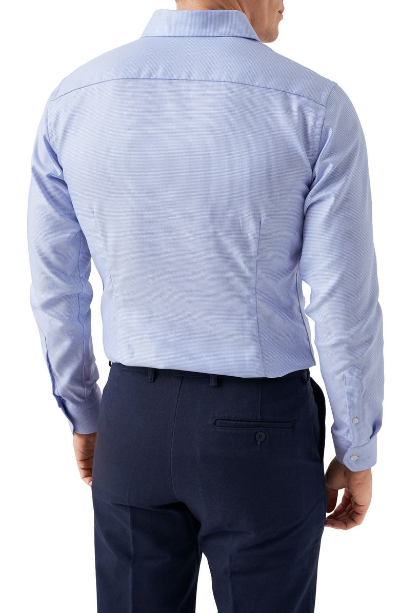 Eton Contemporary Fit Houndstooth Cotton Dress Shirt, Alternate, color, Light Blue