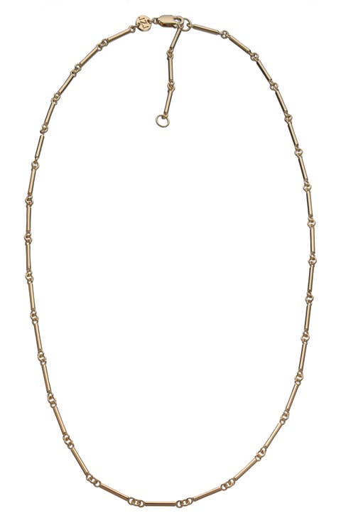 Lupe 18k Gold Plated Bar Link Necklace