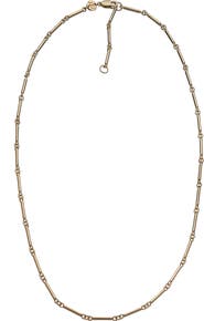 Jennifer Zeuner Lupe 18k Gold Plated Bar Link Necklace