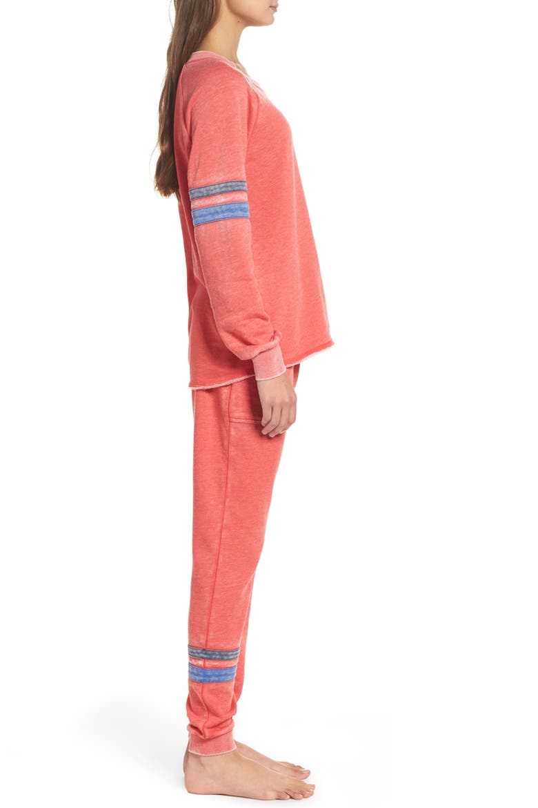 Lazy Day Sweatshirt, Alternate, color, RED BLOOM/ DARK NAVY/ BLUE