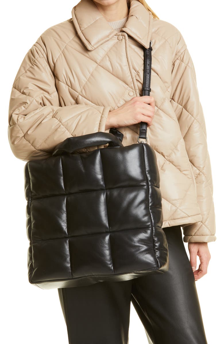 Stand Studio Assante Leather Puffer Tote, Alternate, color,