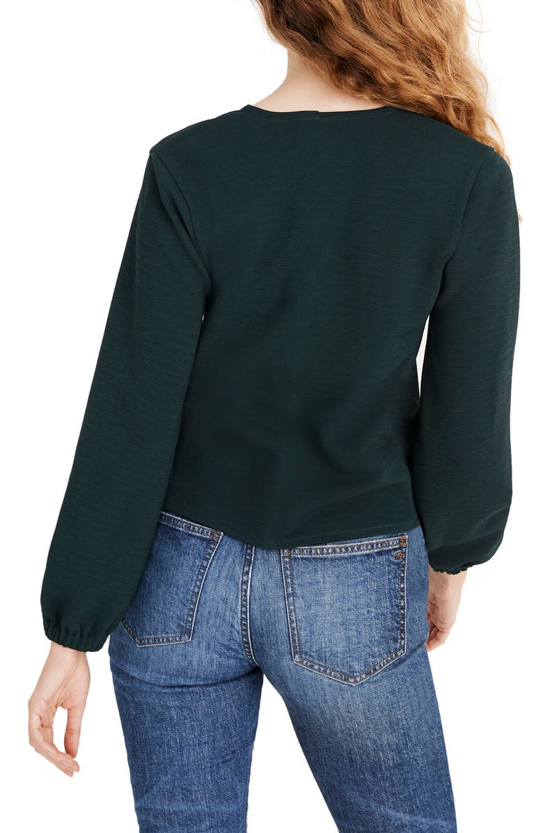 Madewell Texture & Thread Crepe Wrap Top, Alternate, color,