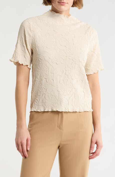 Adrianna Papell Floral Textured Knit Top
