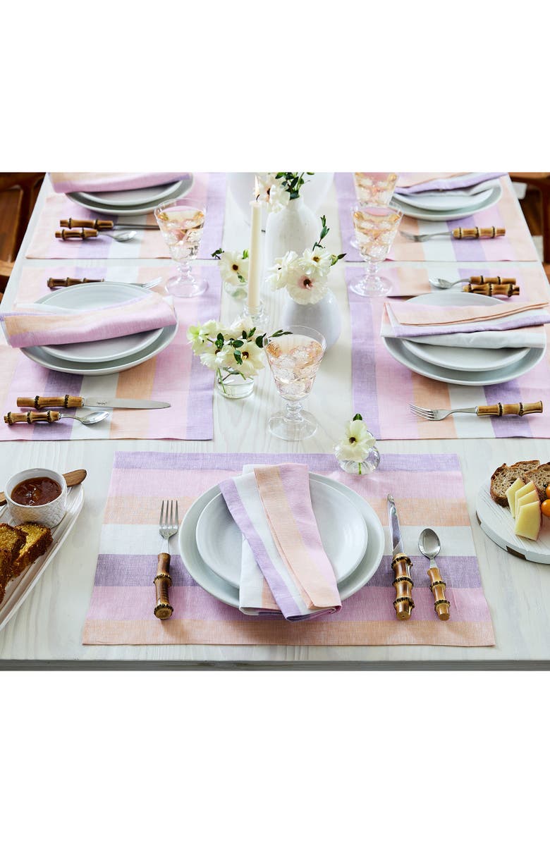 Solino Home Linen Placemats - Gelato Stripe, 14" x 19", Alternate, color, Gelato