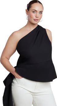 ELOQUII Asymmetrical Top With Flounce