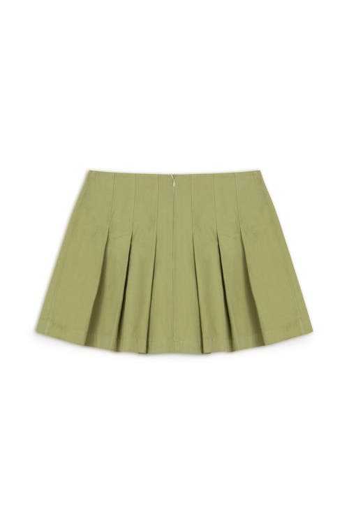 Nocturne Mini Pleated Skirt In Green