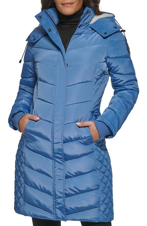 Heavyweight Fleece Lined Hood Quilted Puffer Jacket